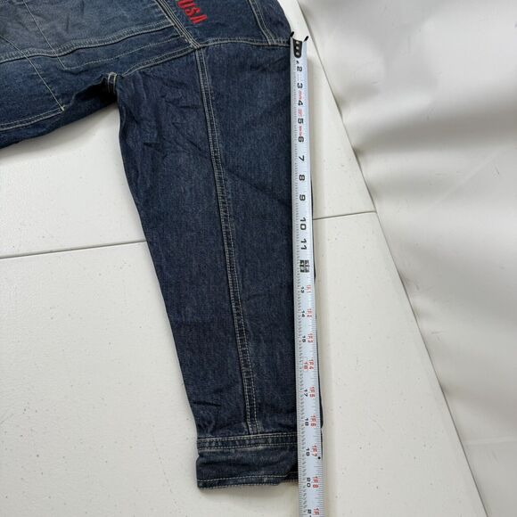 VTG Avirex USA Embroidered Patch Button Up Denim Jean Jacket Youth M Y2K Eagle - Picture 7 of 9